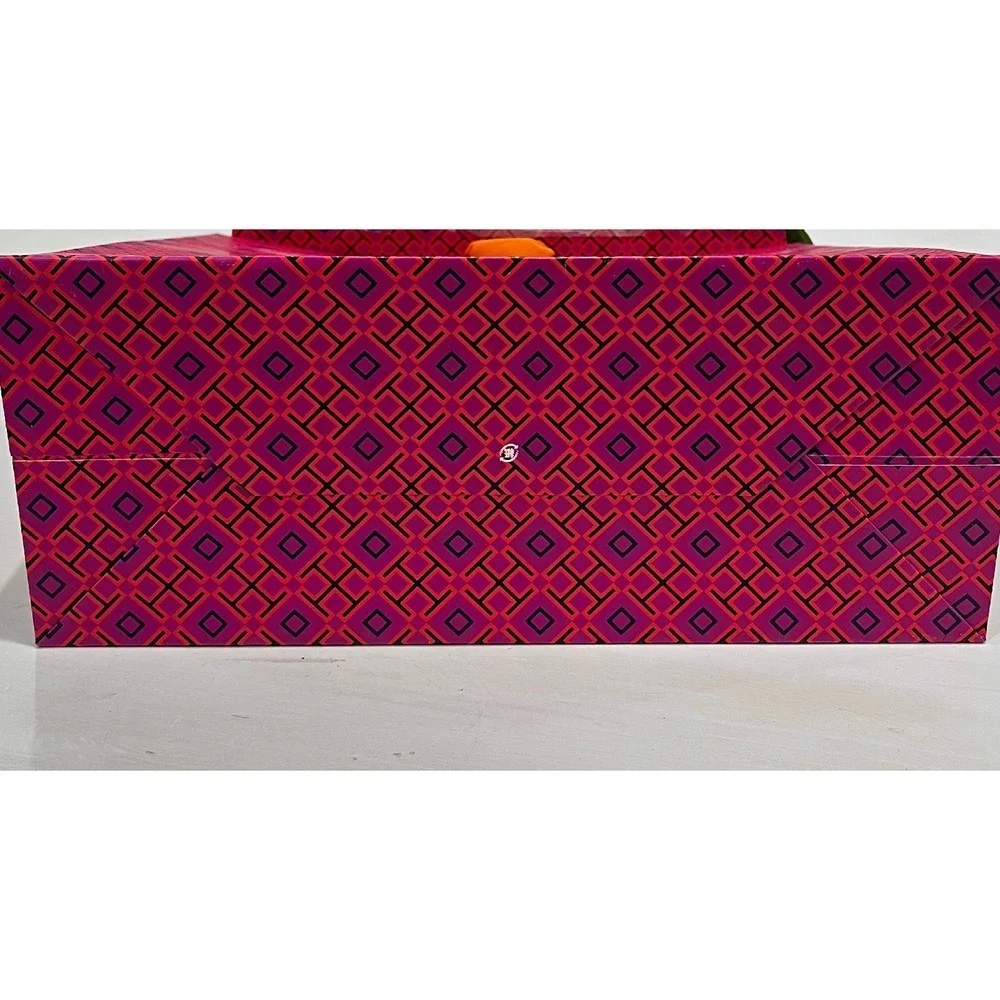 Tory Burch‎ Gift Bag Shopping Tote Orange Bow Pink Geometric Print